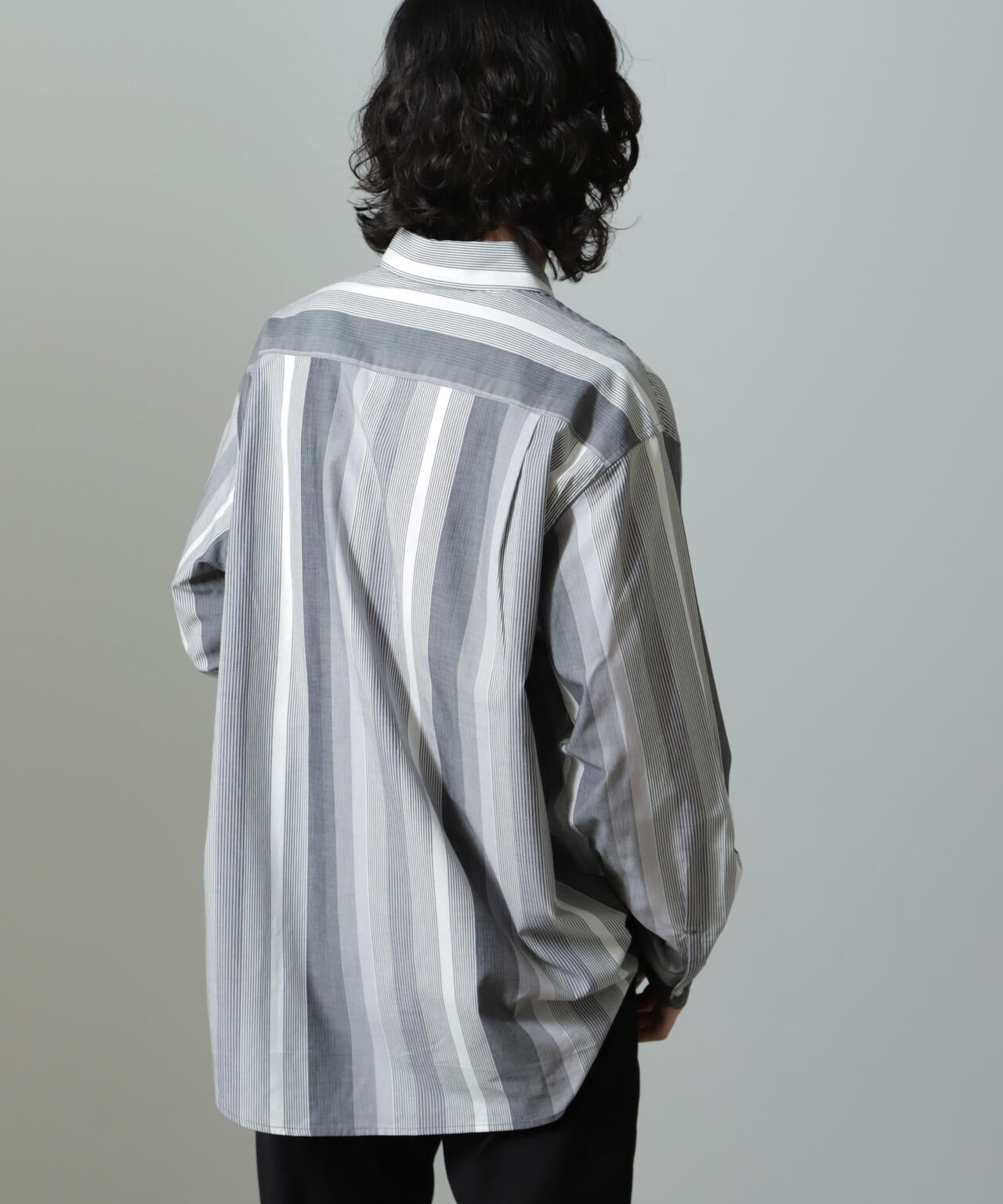 ワイドストライプシャツ 長袖 6724220203