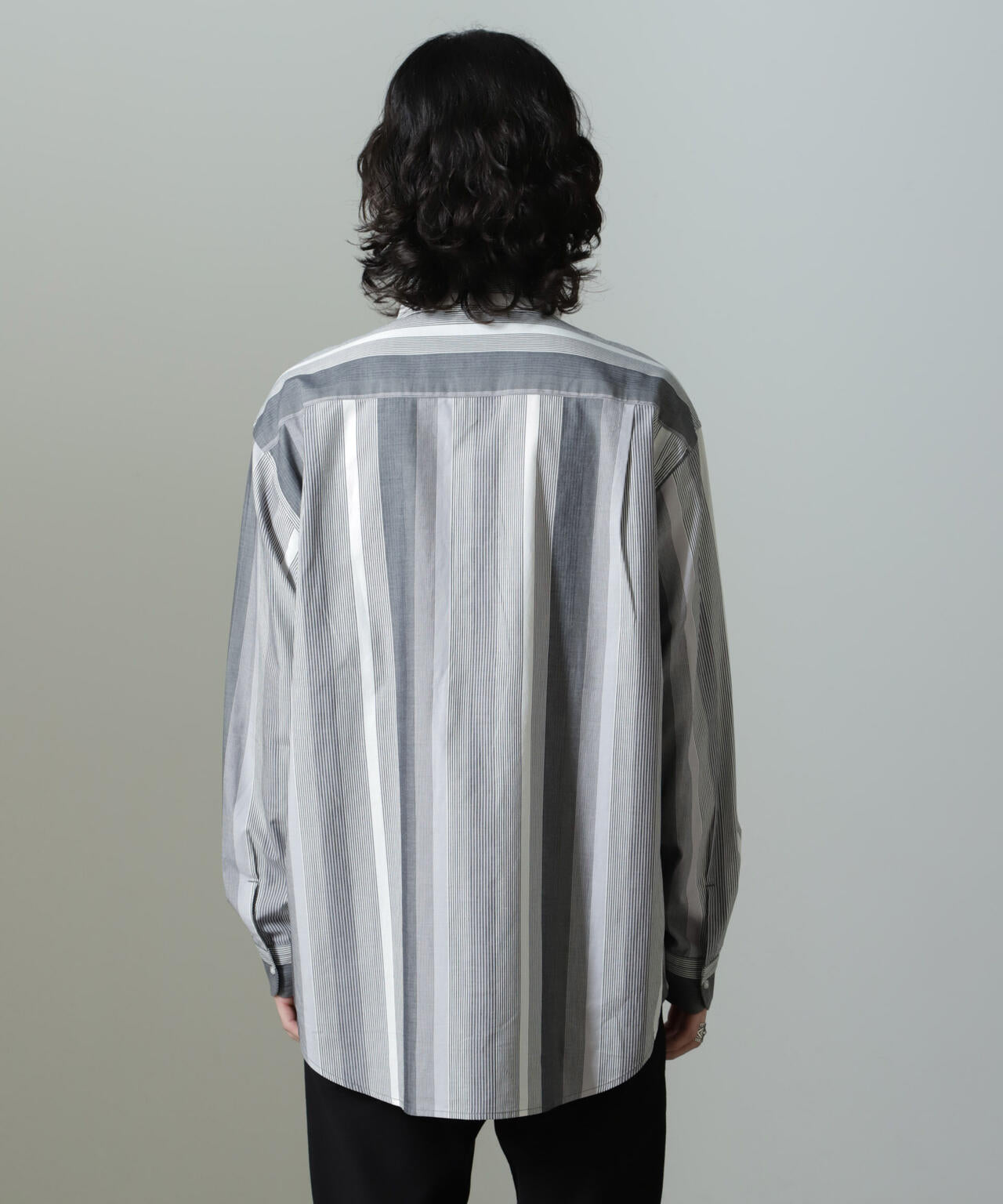ワイドストライプシャツ 長袖 6724220203