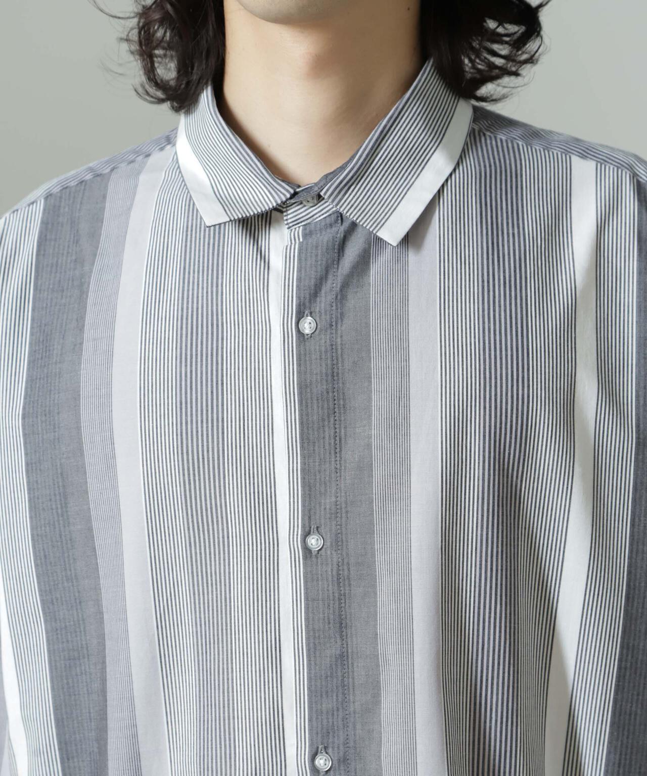 ワイドストライプシャツ 長袖 6724220203