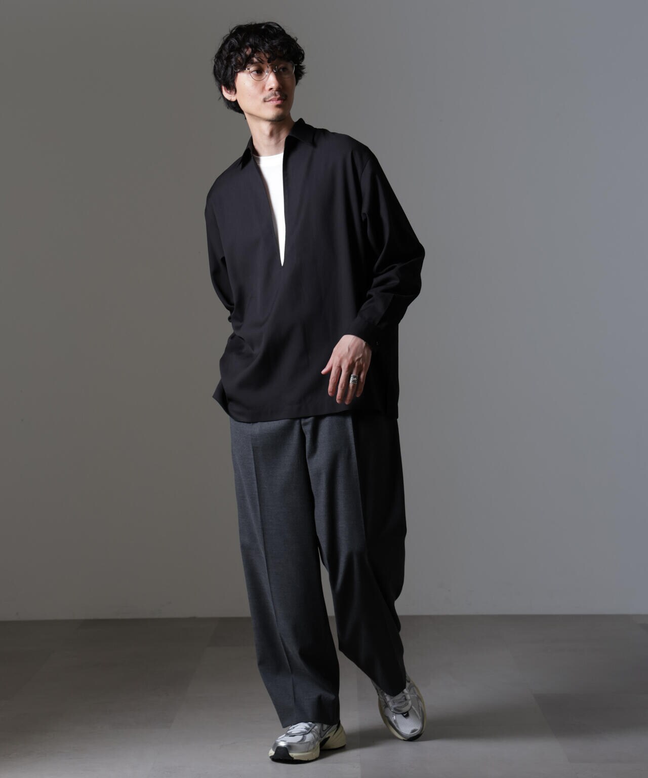 ドレープスキッパーシャツ 長袖 6724220207
