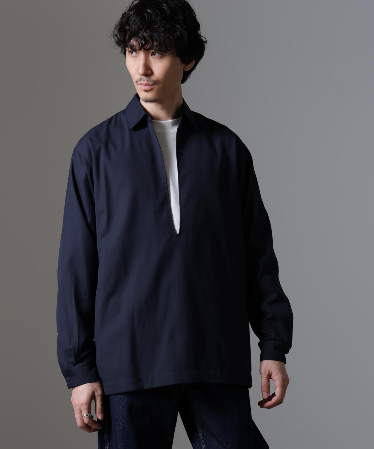 ドレープスキッパーシャツ 長袖 6724220207