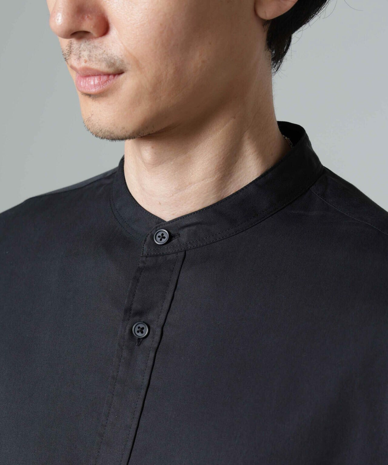 テンセルツイルバンドカラーシャツ 6724220214