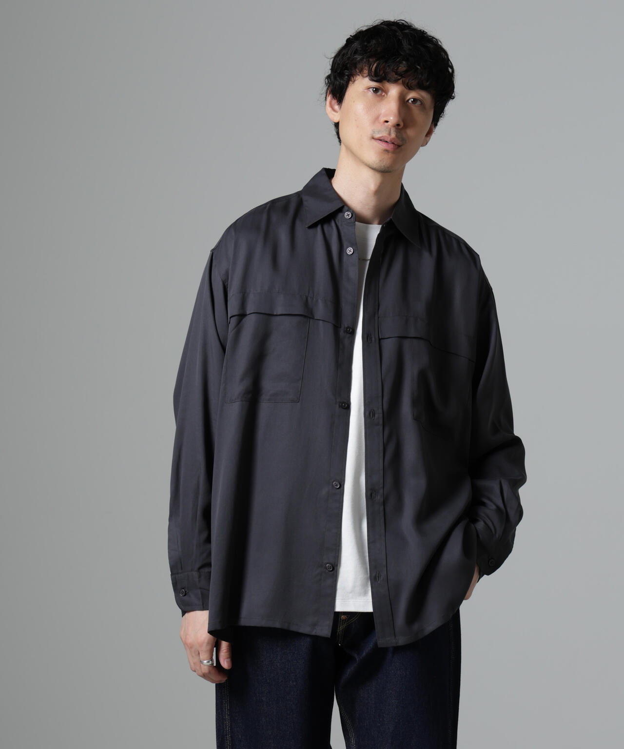 WEB限定/テンセルツイルポケットレギュラーカラーシャツ 6724220217
