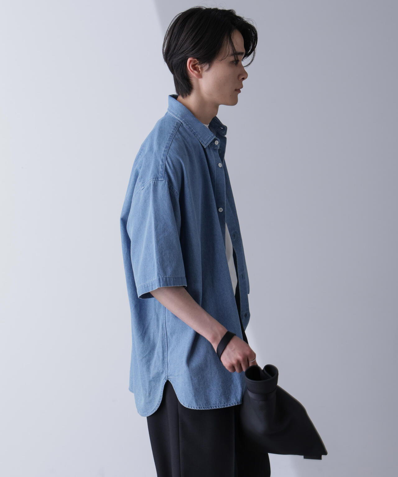 ライトデニムリラックスシャツ 半袖 6724221209