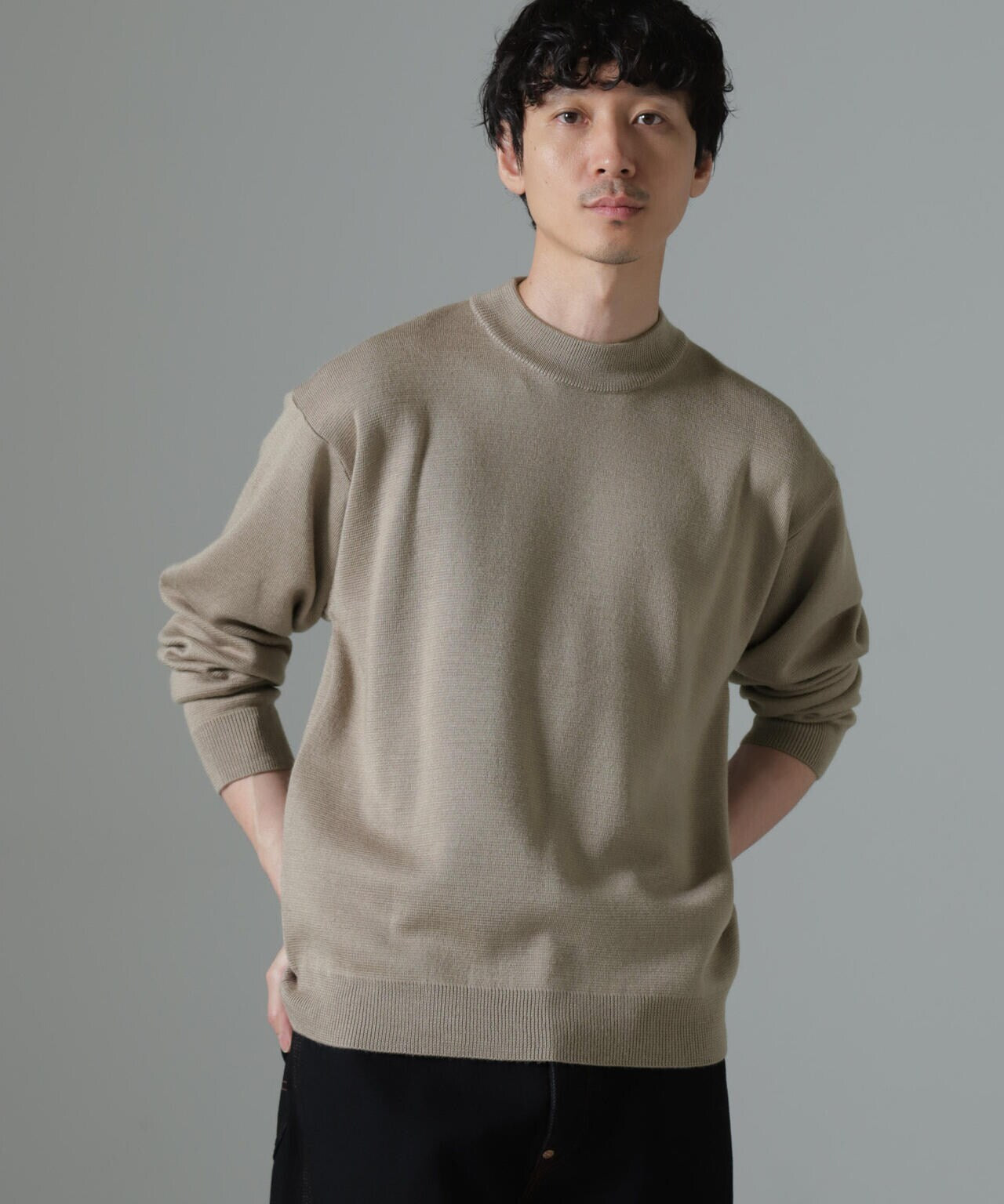 タスマニアミックス ミラノリブリラックスモックネックニット 6724222213