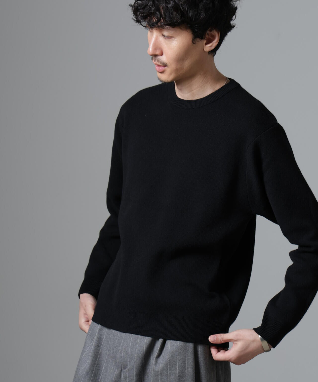 シルク混クルーネックニット 6724222242