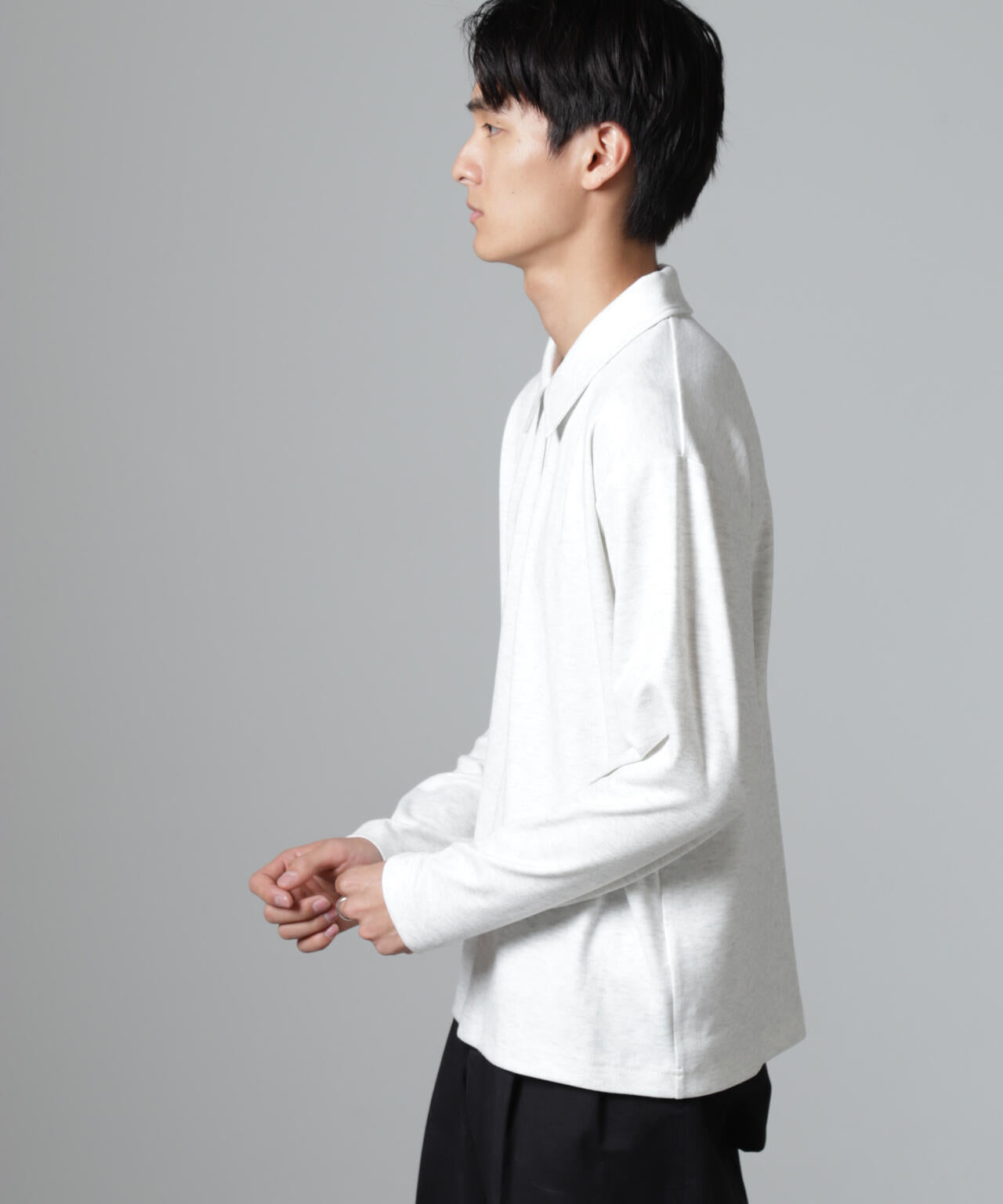 WEB限定/ストレッチテレコハーフジッププルオーバー 長袖 6724223224