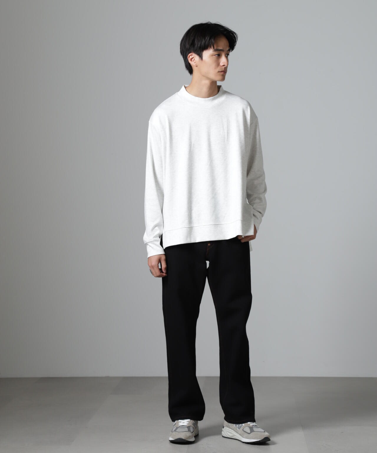 WEB限定/ストレッチテレコモックネックプルオーバー 長袖 6724223225