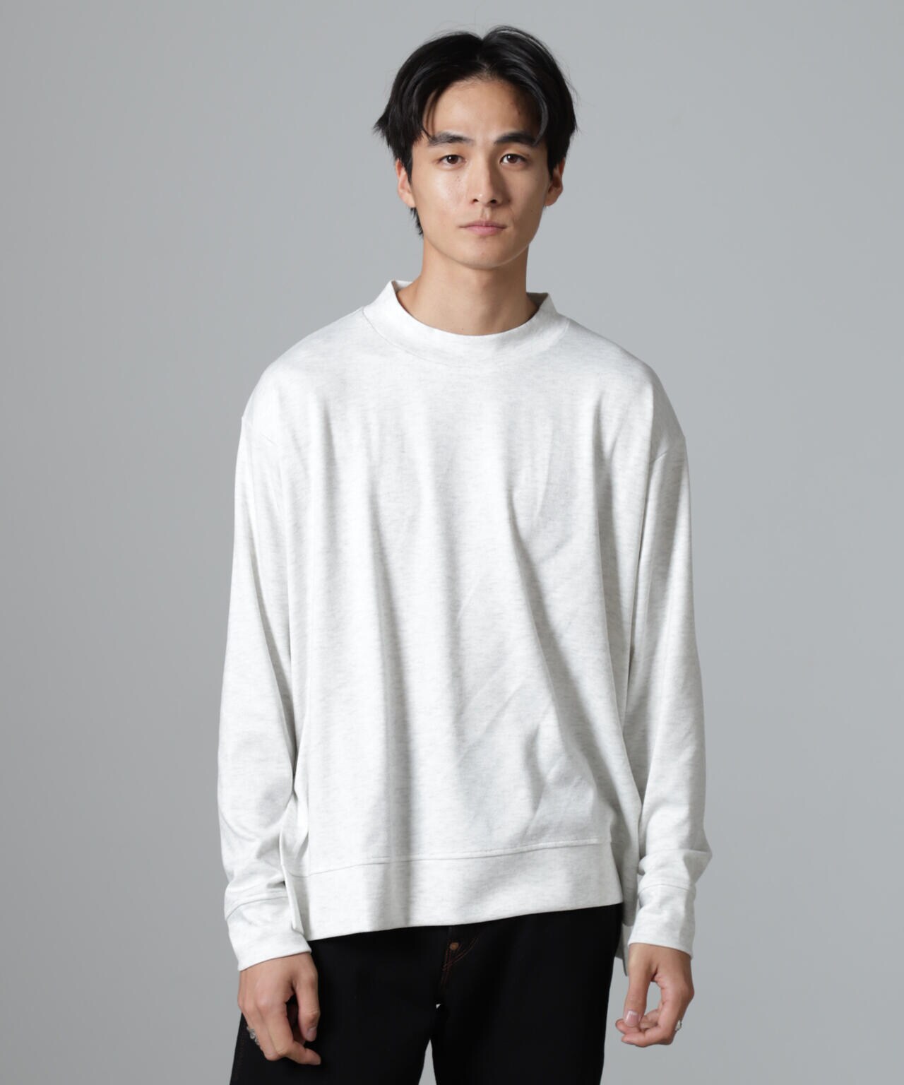 WEB限定/ストレッチテレコモックネックプルオーバー 長袖 6724223225