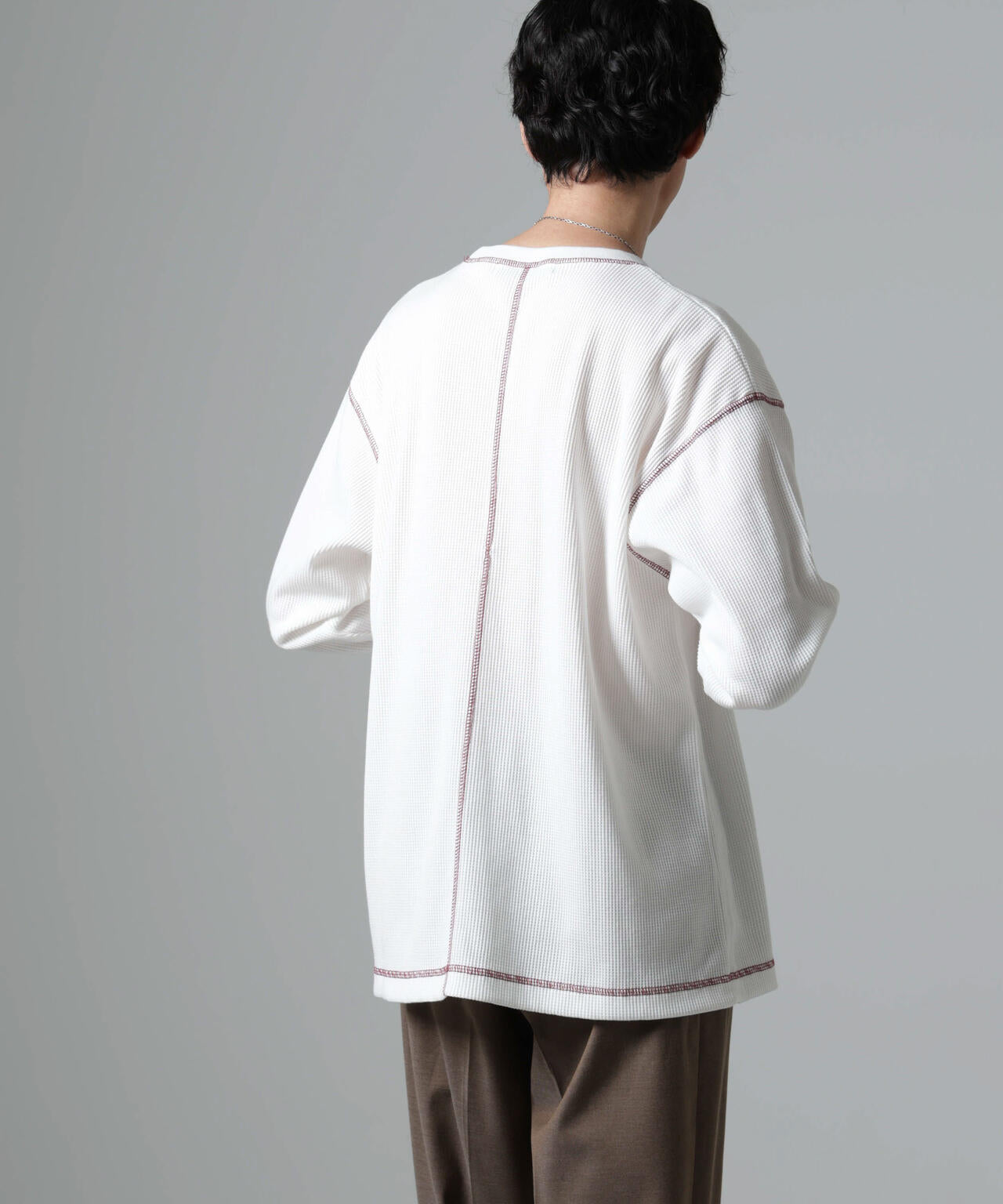 ステッチワッフルTシャツ 長袖 6724223240