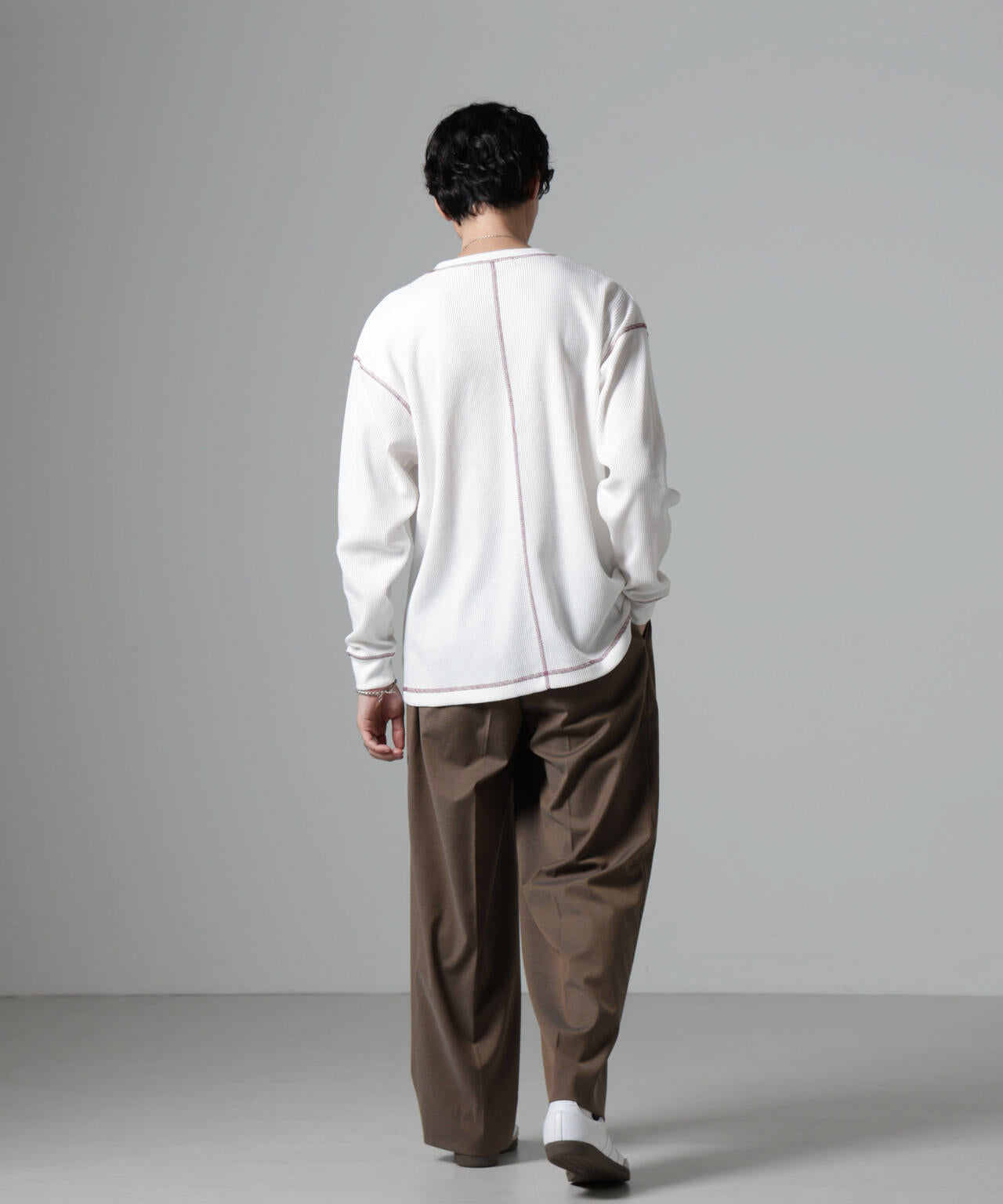 ステッチワッフルTシャツ 長袖 6724223240