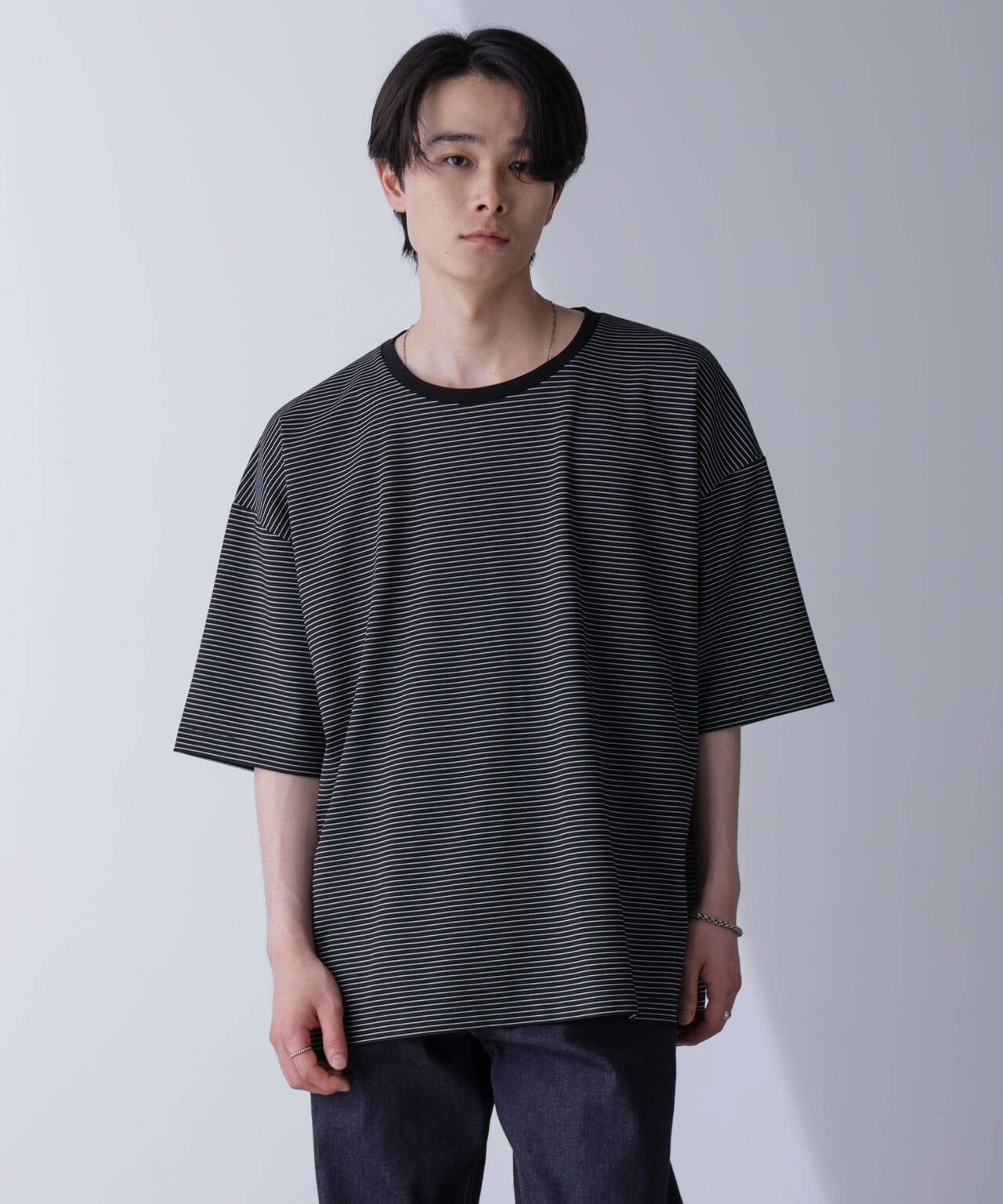 ビッグシルエットボーダーTシャツ 半袖 6724224204