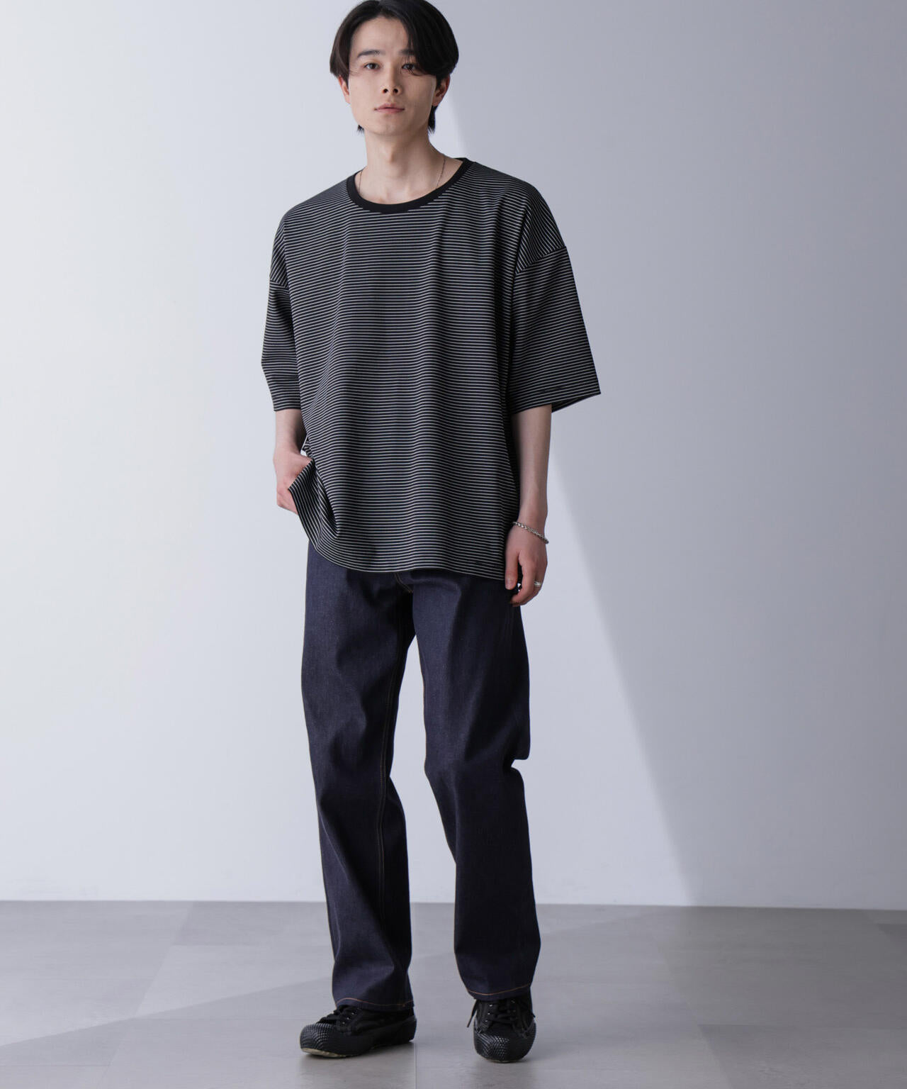 ビッグシルエットボーダーTシャツ 半袖 6724224204