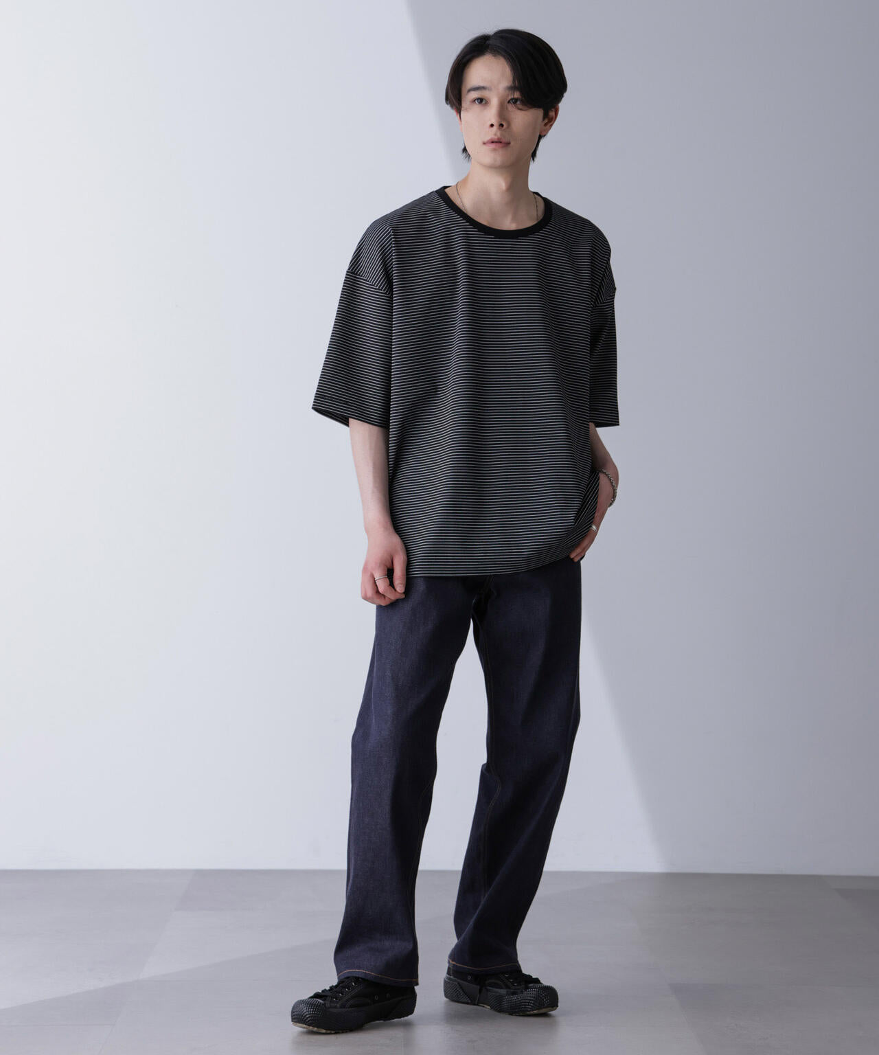 ビッグシルエットボーダーTシャツ 半袖 6724224204