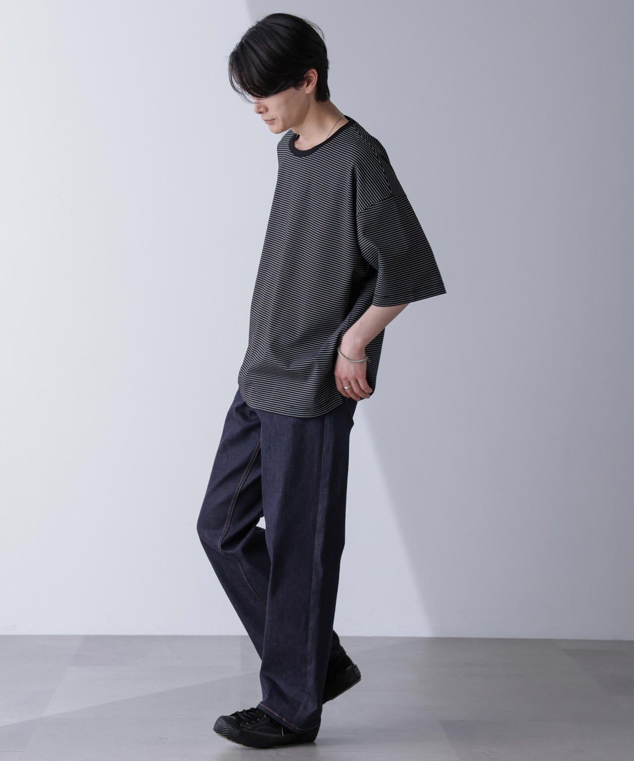 ビッグシルエットボーダーTシャツ 半袖 6724224204