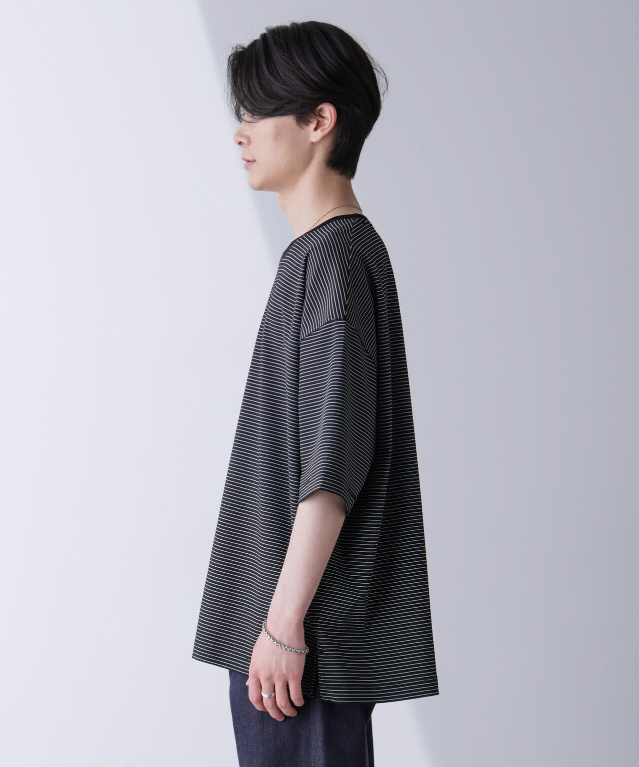 ビッグシルエットボーダーTシャツ 半袖 6724224204