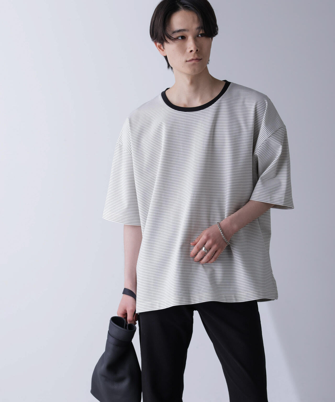 ビッグシルエットボーダーTシャツ 半袖 6724224204