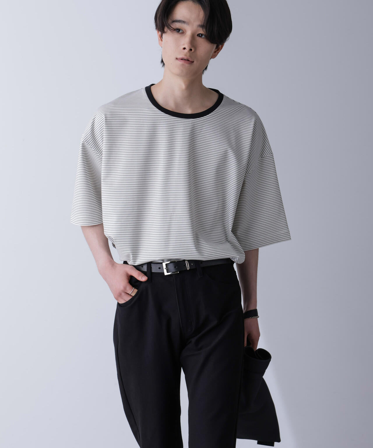 ビッグシルエットボーダーTシャツ 半袖 6724224204