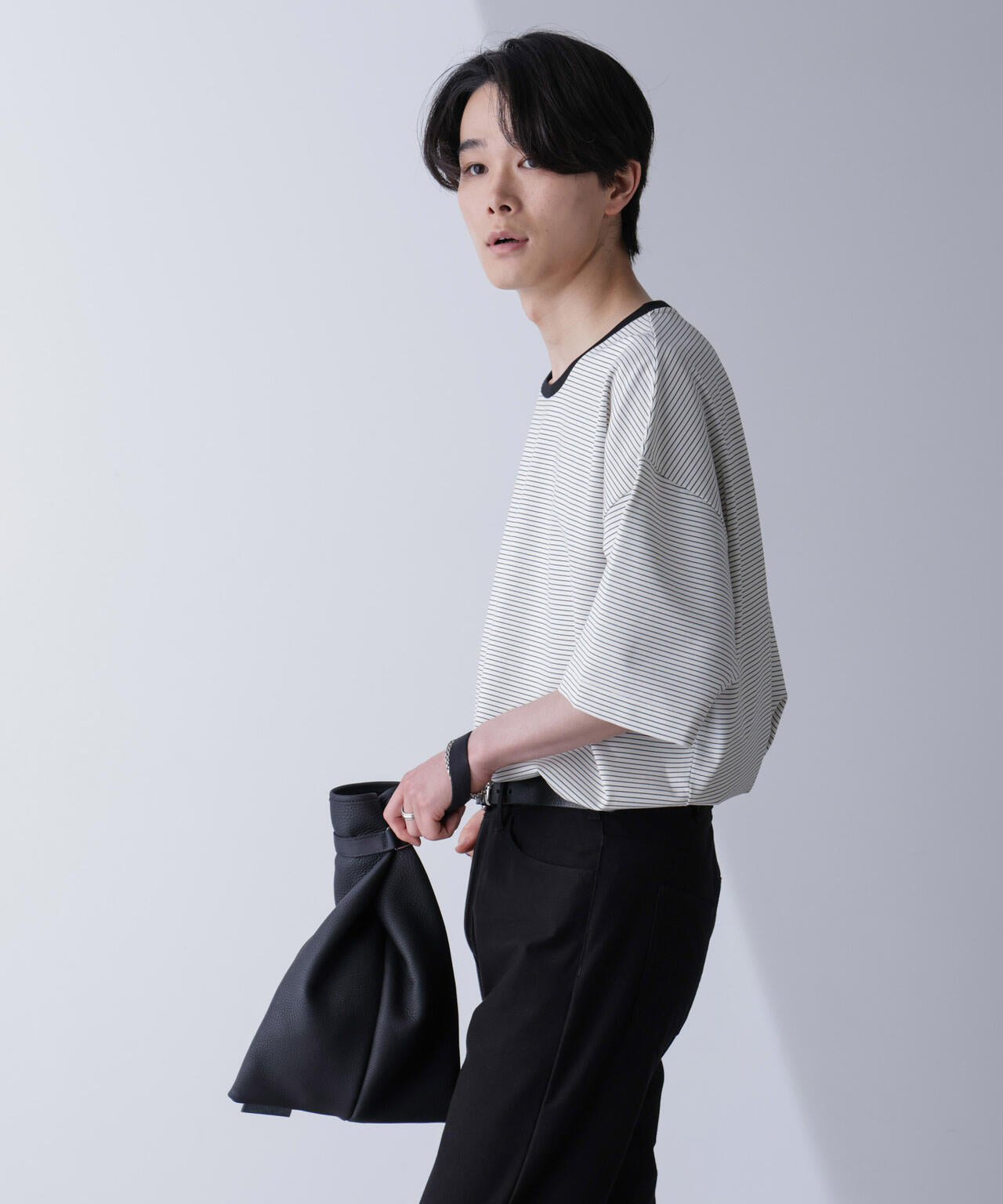 ビッグシルエットボーダーTシャツ 半袖 6724224204