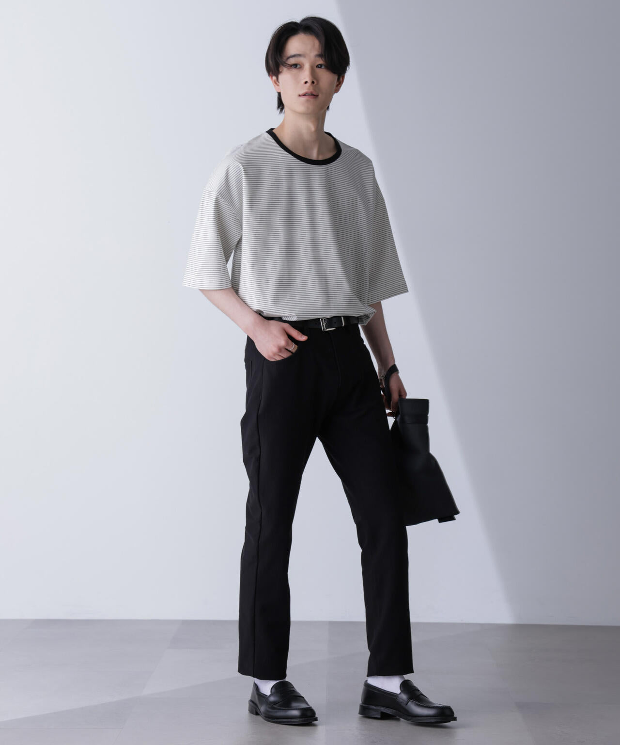 ビッグシルエットボーダーTシャツ 半袖 6724224204