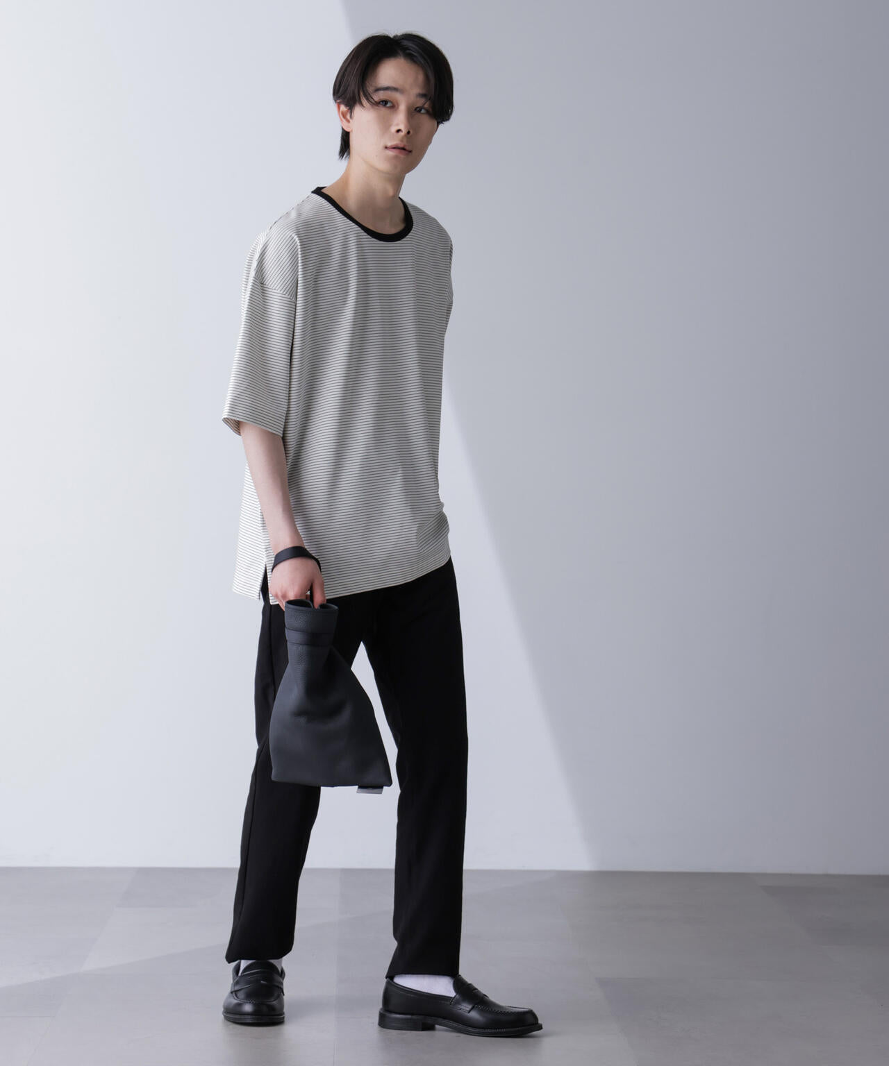 ビッグシルエットボーダーTシャツ 半袖 6724224204
