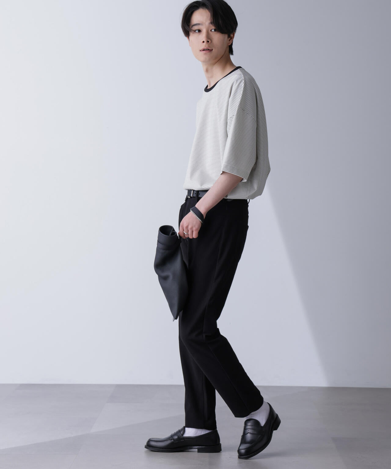 ビッグシルエットボーダーTシャツ 半袖 6724224204