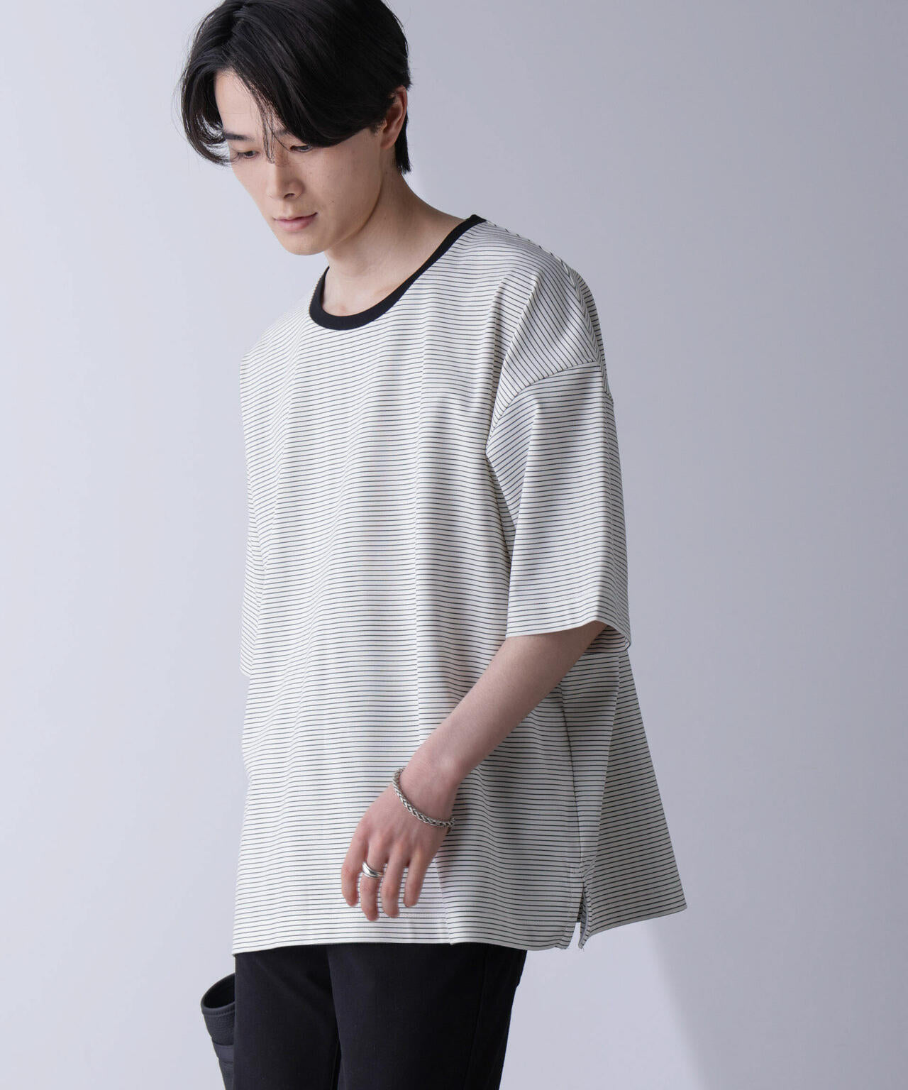 ビッグシルエットボーダーTシャツ 半袖 6724224204
