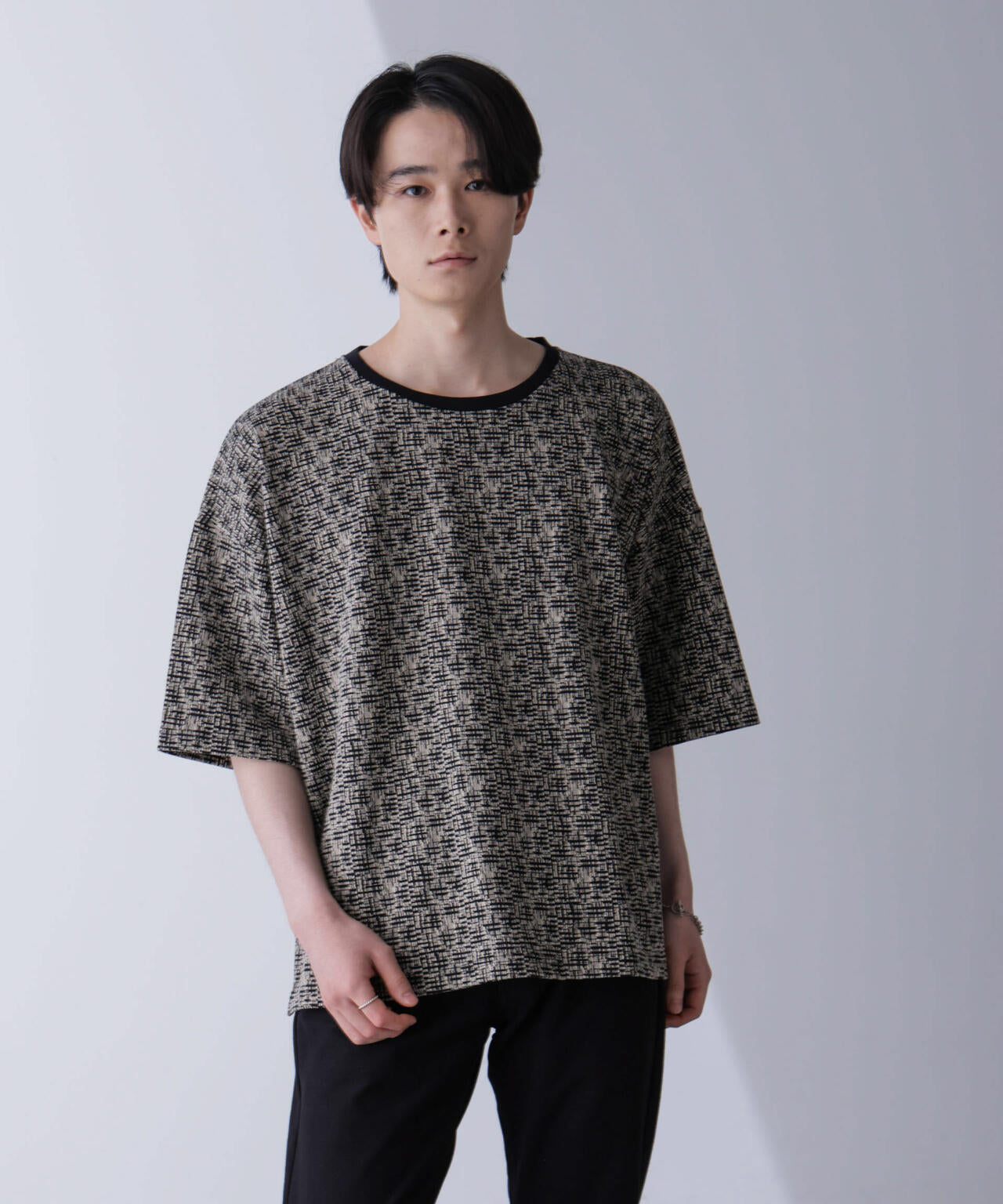 パターンジャガードTシャツ 半袖 6724224205