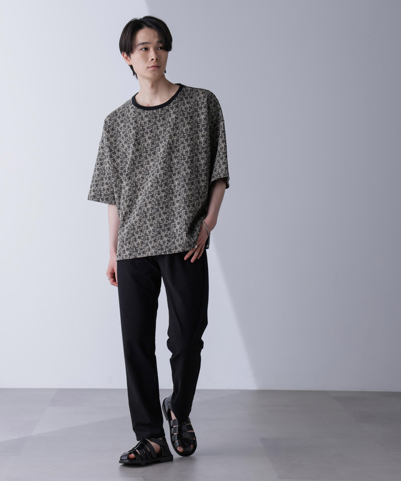 パターンジャガードTシャツ 半袖 6724224205