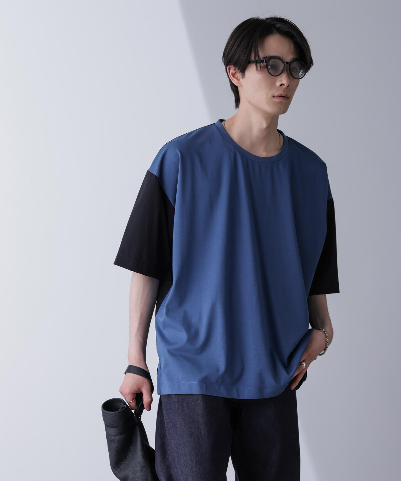 袖切り替えビッグTシャツ 半袖 6724224211