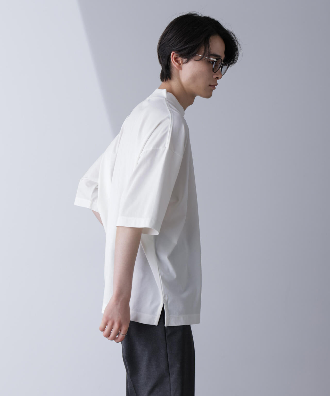 モックネックワイドシルエットTシャツ 半袖 6724224219
