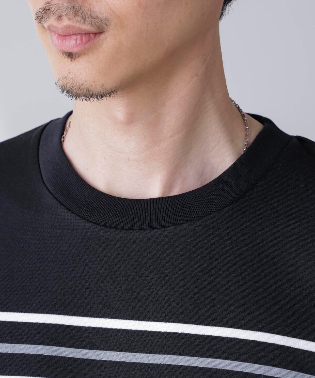 パネルボーダーリラックスTシャツ 半袖 6724224221