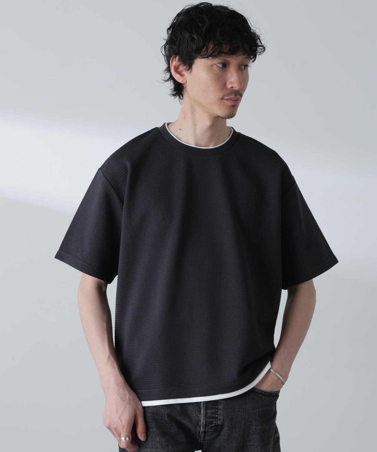 ガーターフェイクレイヤードTシャツ 半袖 6724224223