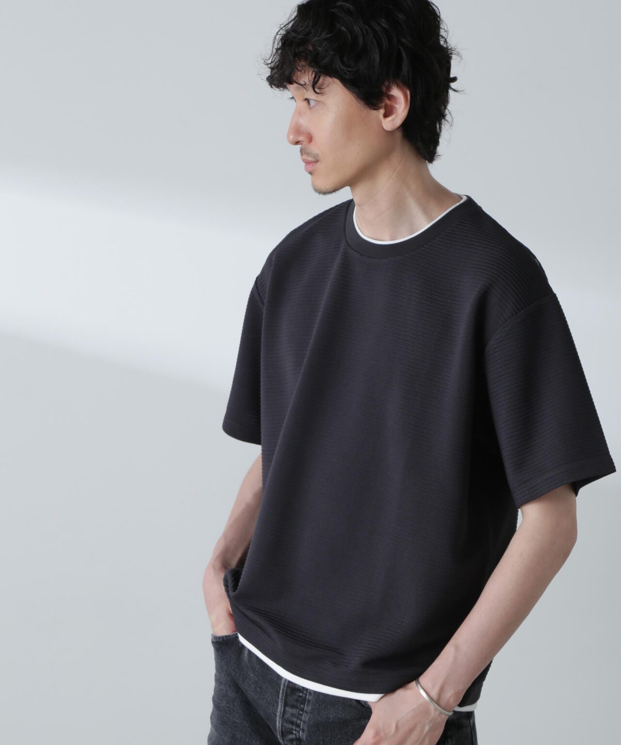 ガーターフェイクレイヤードTシャツ 半袖 6724224223