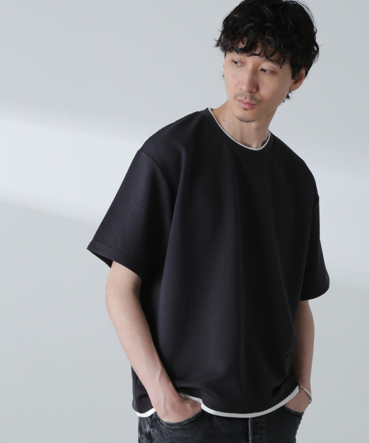 ガーターフェイクレイヤードTシャツ 半袖 6724224223