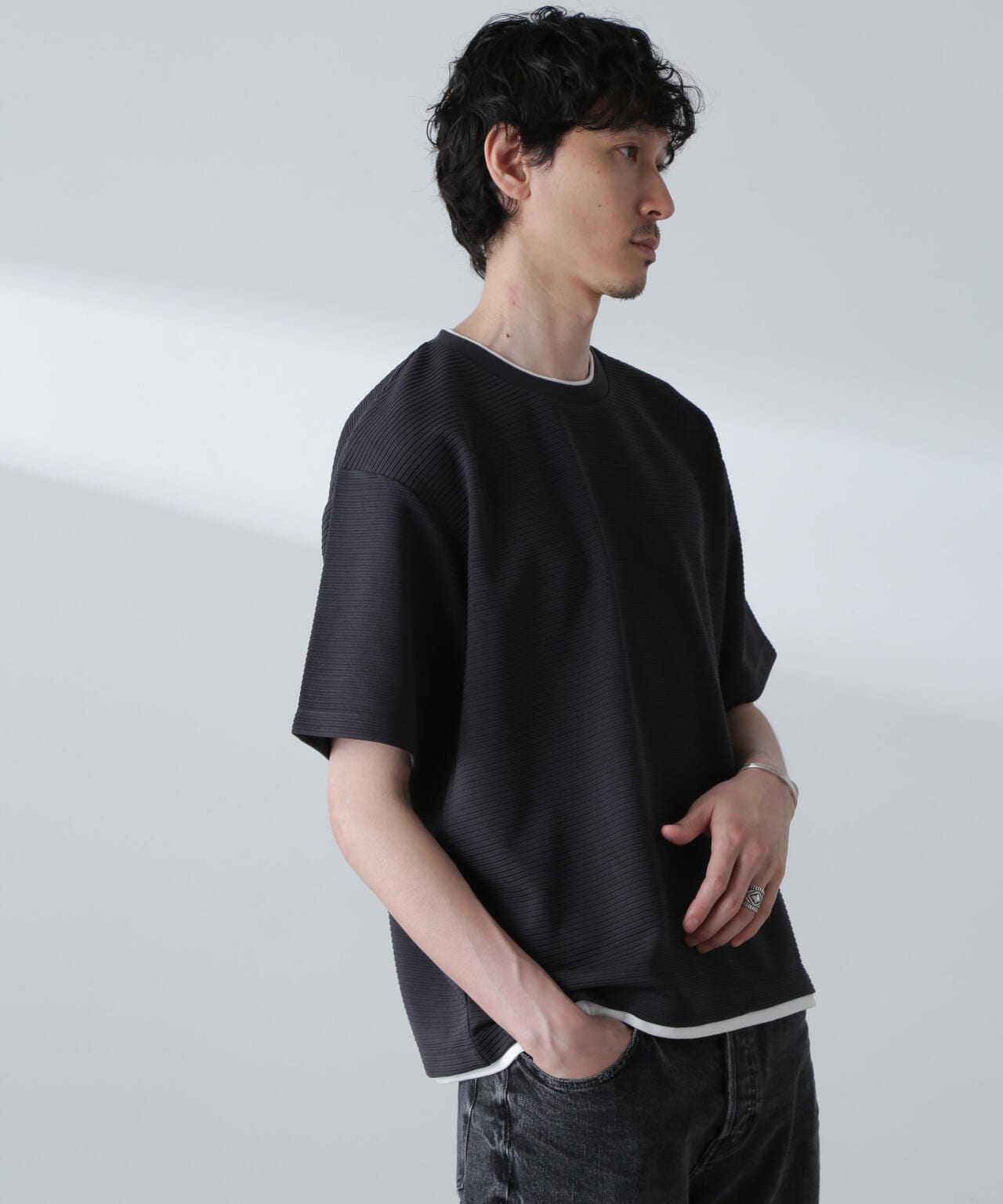 ガーターフェイクレイヤードTシャツ 半袖 6724224223