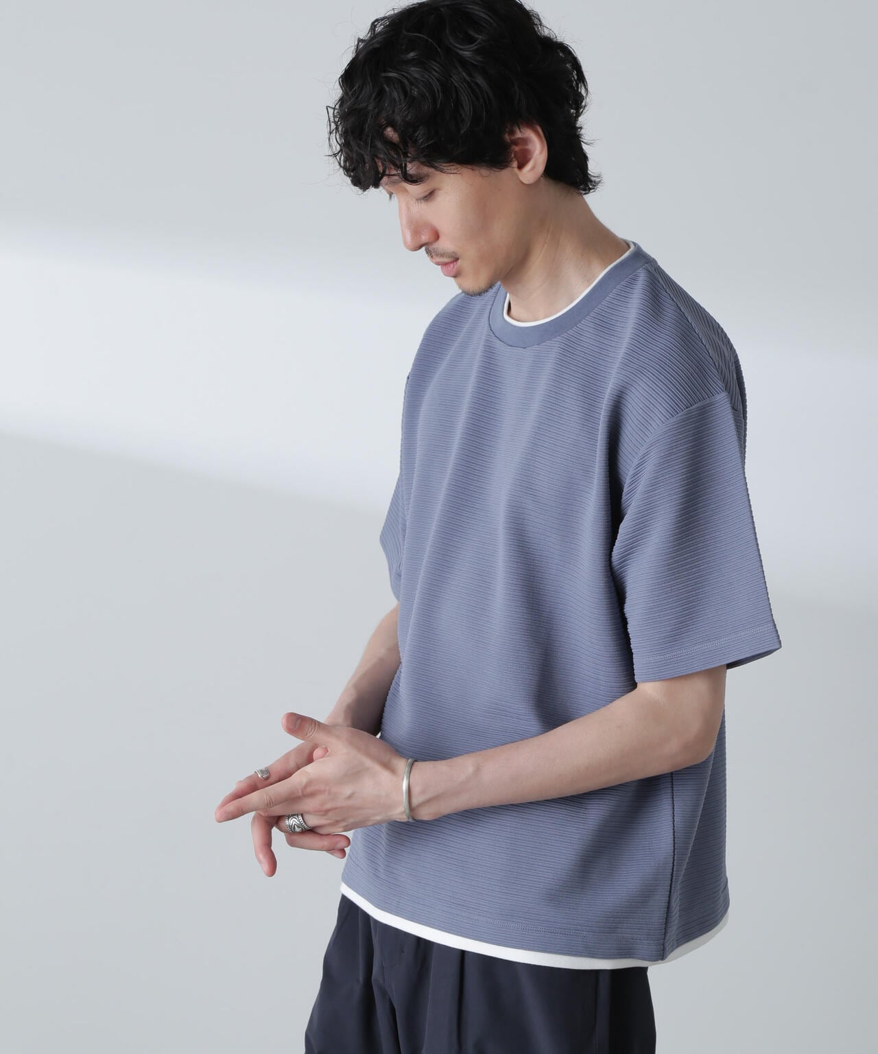 ガーターフェイクレイヤードTシャツ 半袖 6724224223