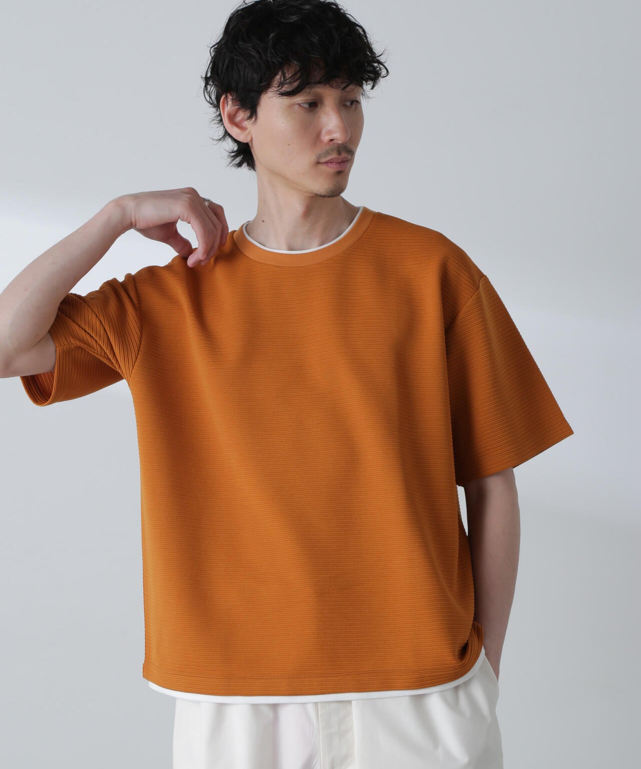 ガーターフェイクレイヤードTシャツ 半袖 6724224223