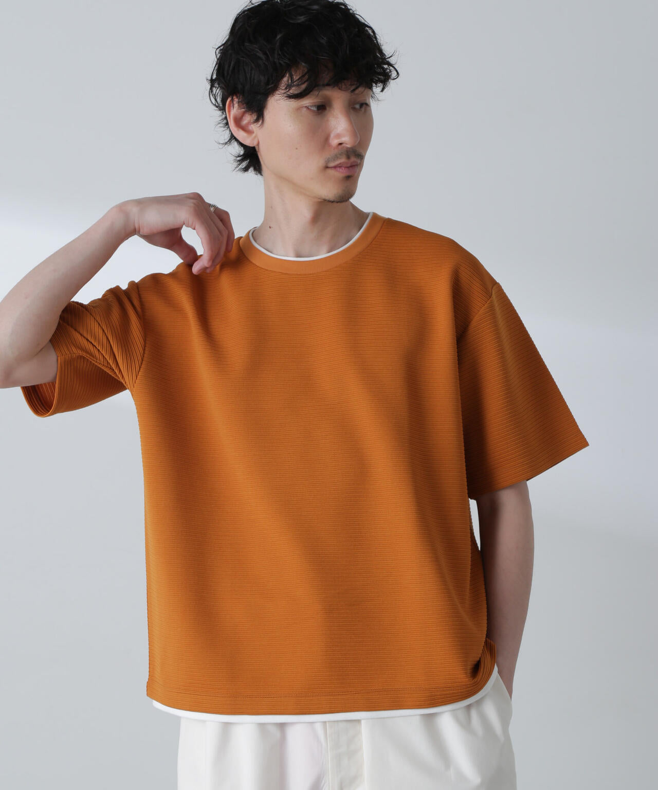 ガーターフェイクレイヤードTシャツ 半袖 6724224223