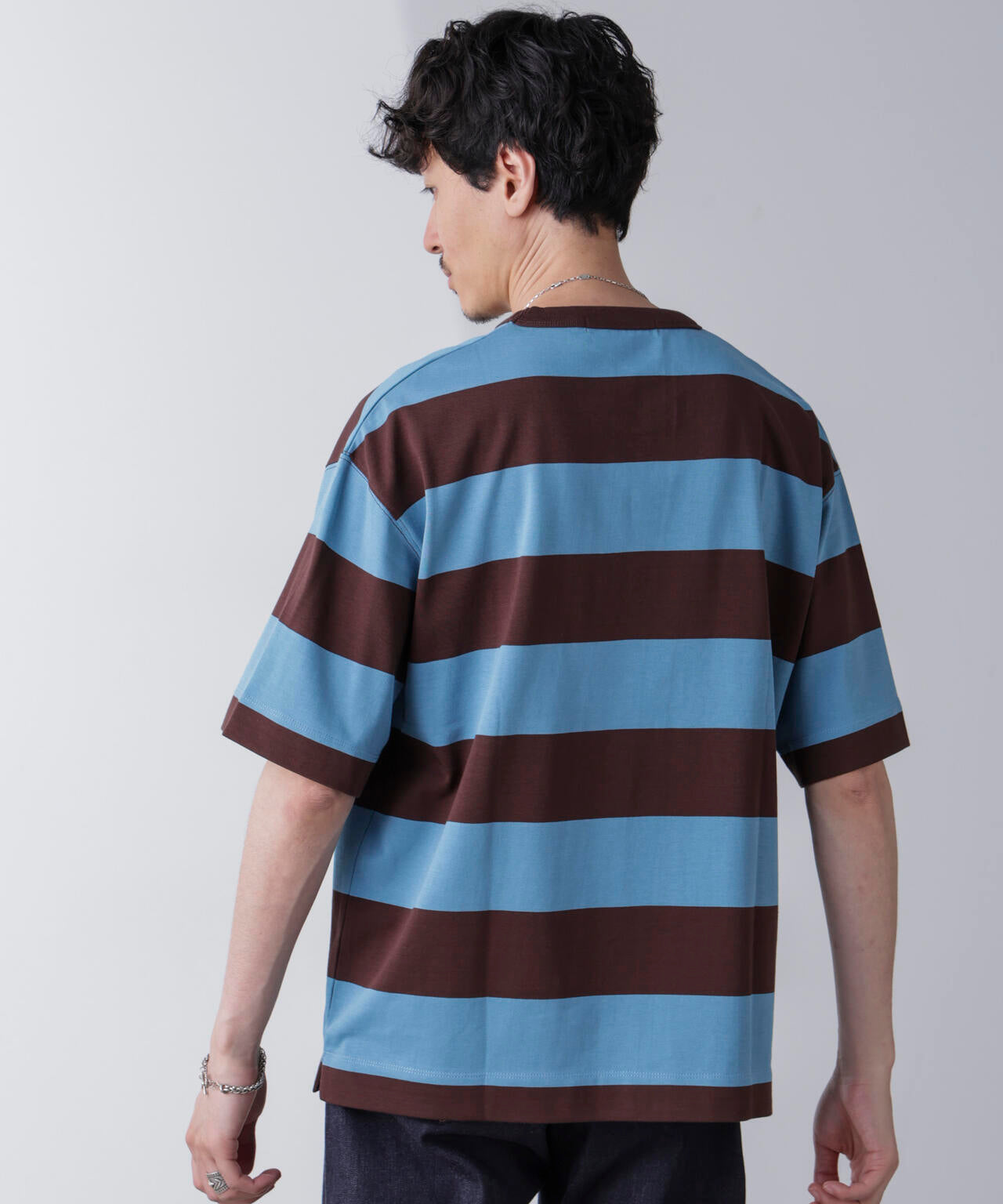 ワイドボーダーTシャツ 半袖 6724224232