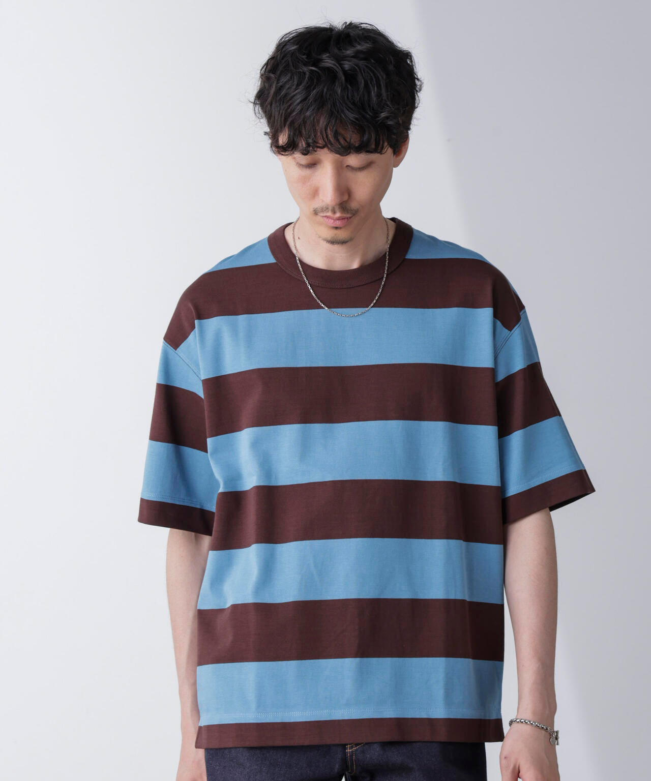 ワイドボーダーTシャツ 半袖 6724224232