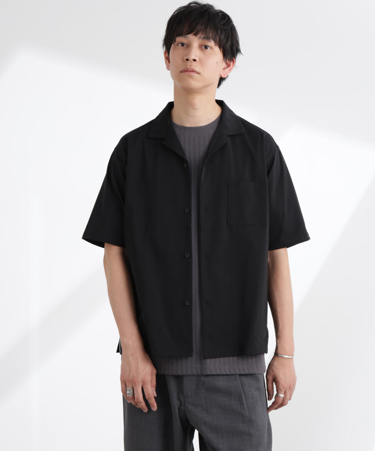 [HYDROGEN] ユニ デイリー ウブン セットアップ 半袖 Tシャツ ドライジャージー オープンカラー シャツ 半袖 (セットアップ可)