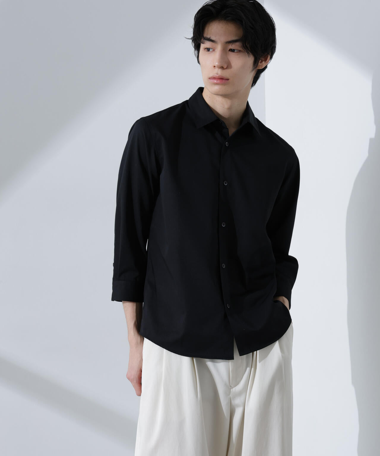 スタンダードレギュラーカラーシャツ/7分袖 6725121218