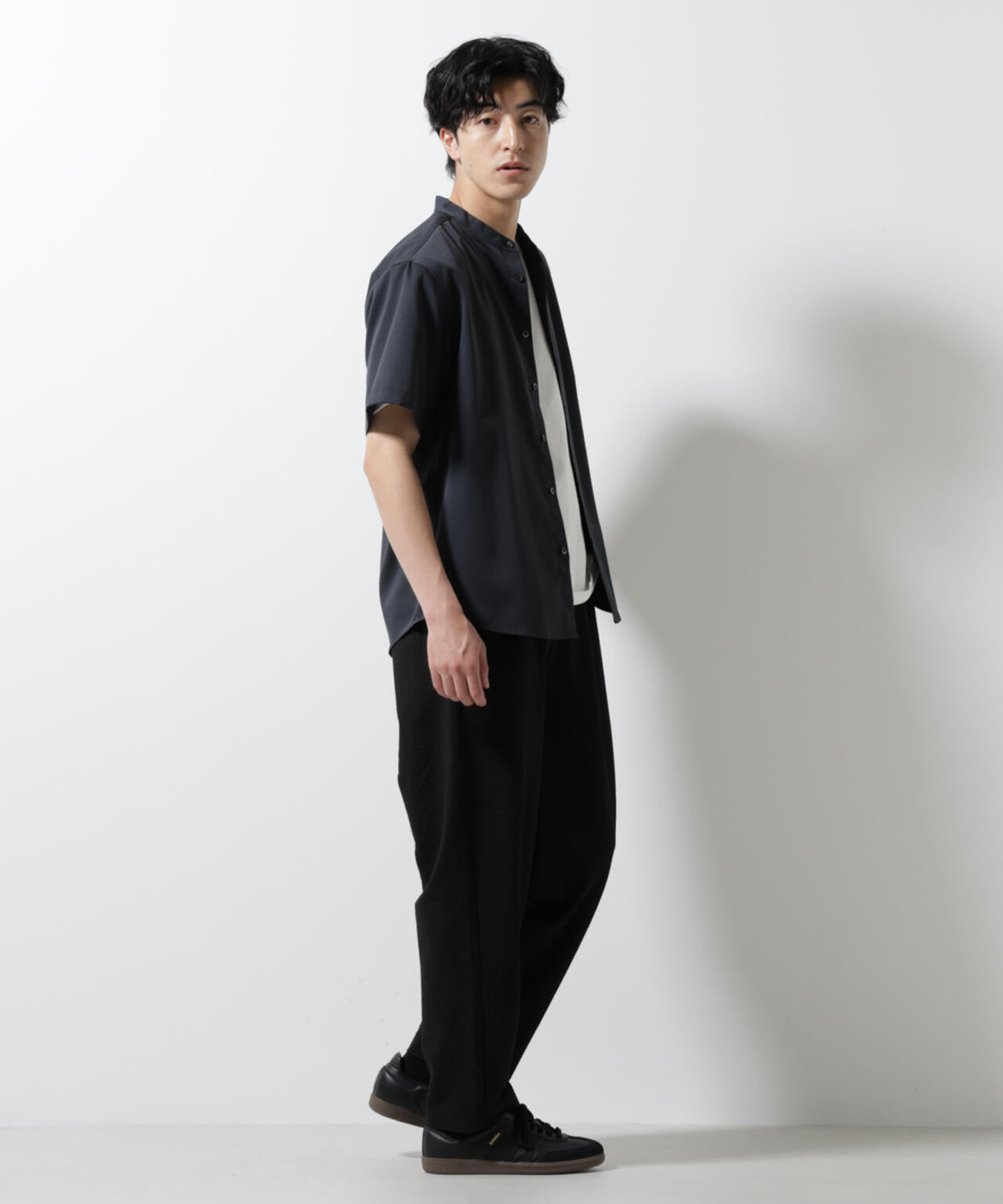 スタンダードバンドカラーシャツ/半袖 6725121228