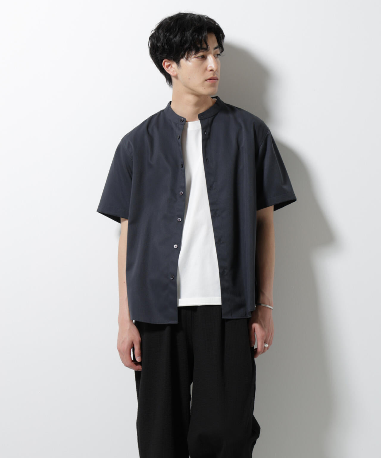 スタンダードバンドカラーシャツ/半袖 6725121228