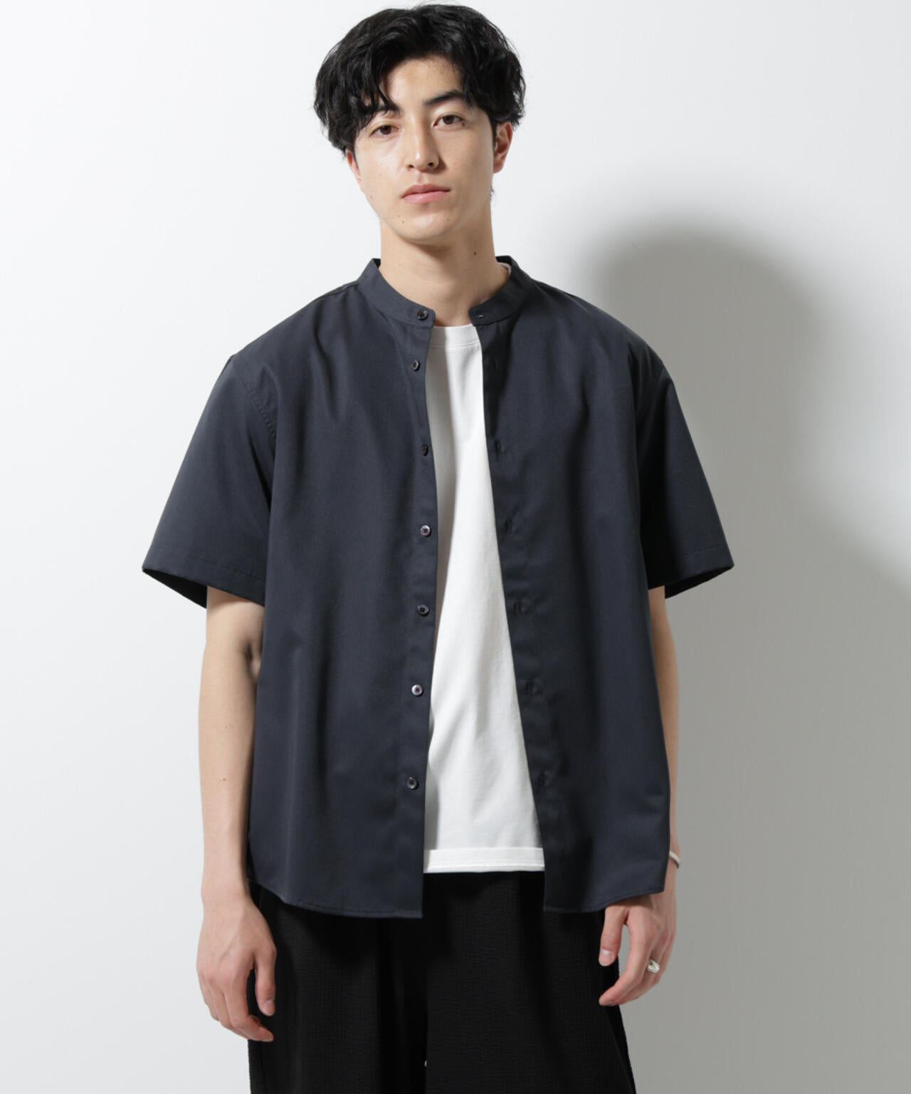 スタンダードバンドカラーシャツ/半袖 6725121228