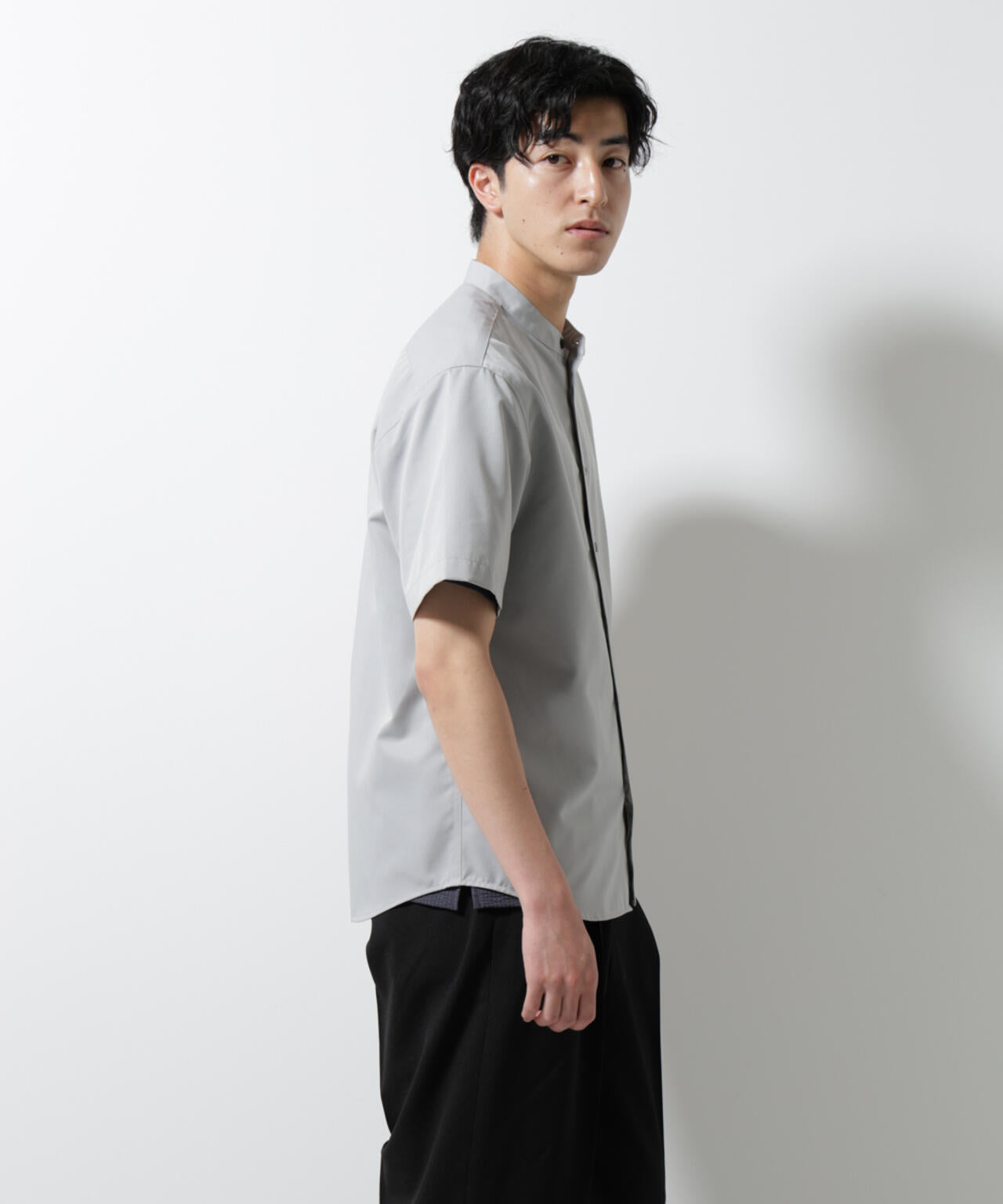 スタンダードバンドカラーシャツ/半袖 6725121228