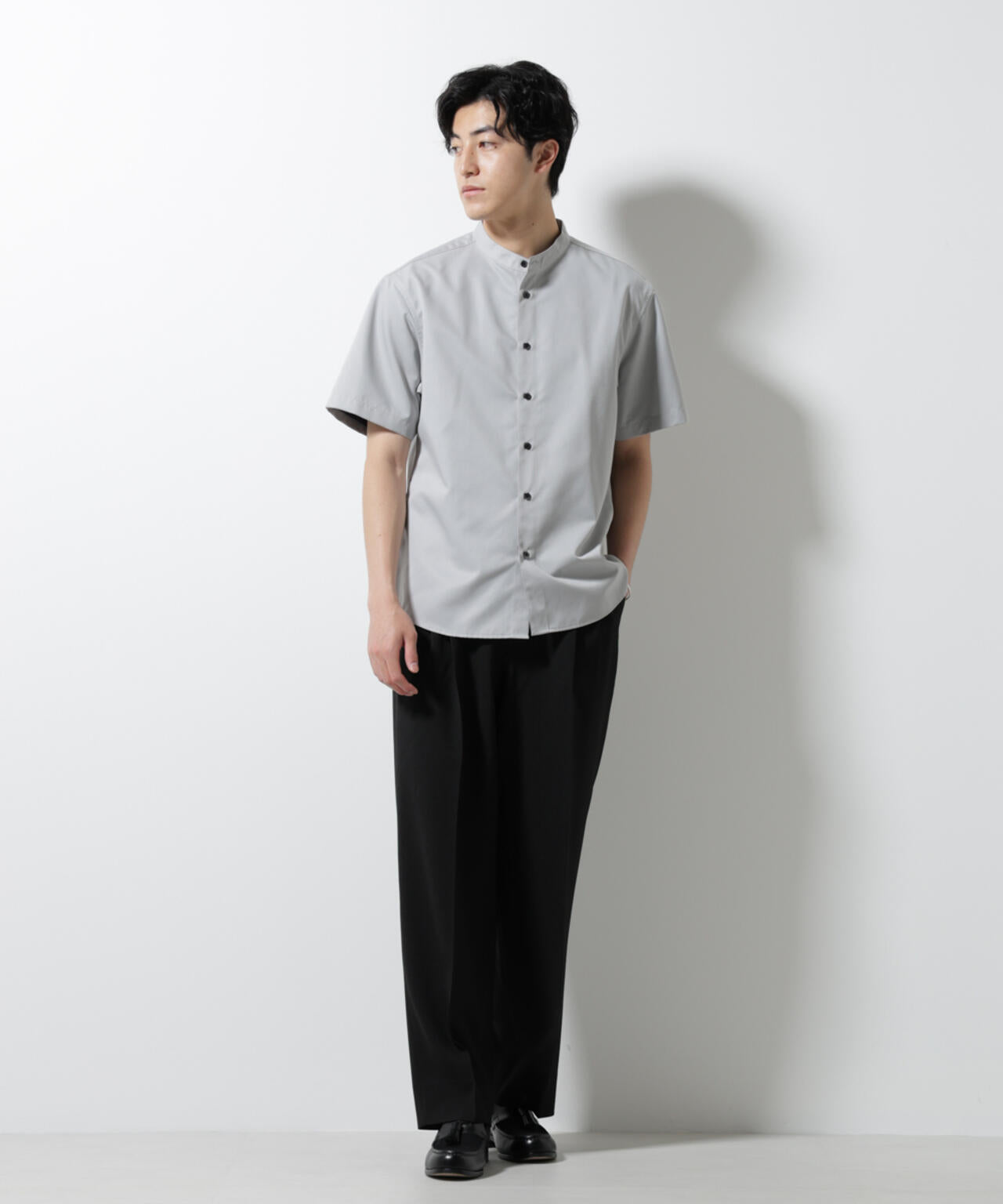 スタンダードバンドカラーシャツ/半袖 6725121228