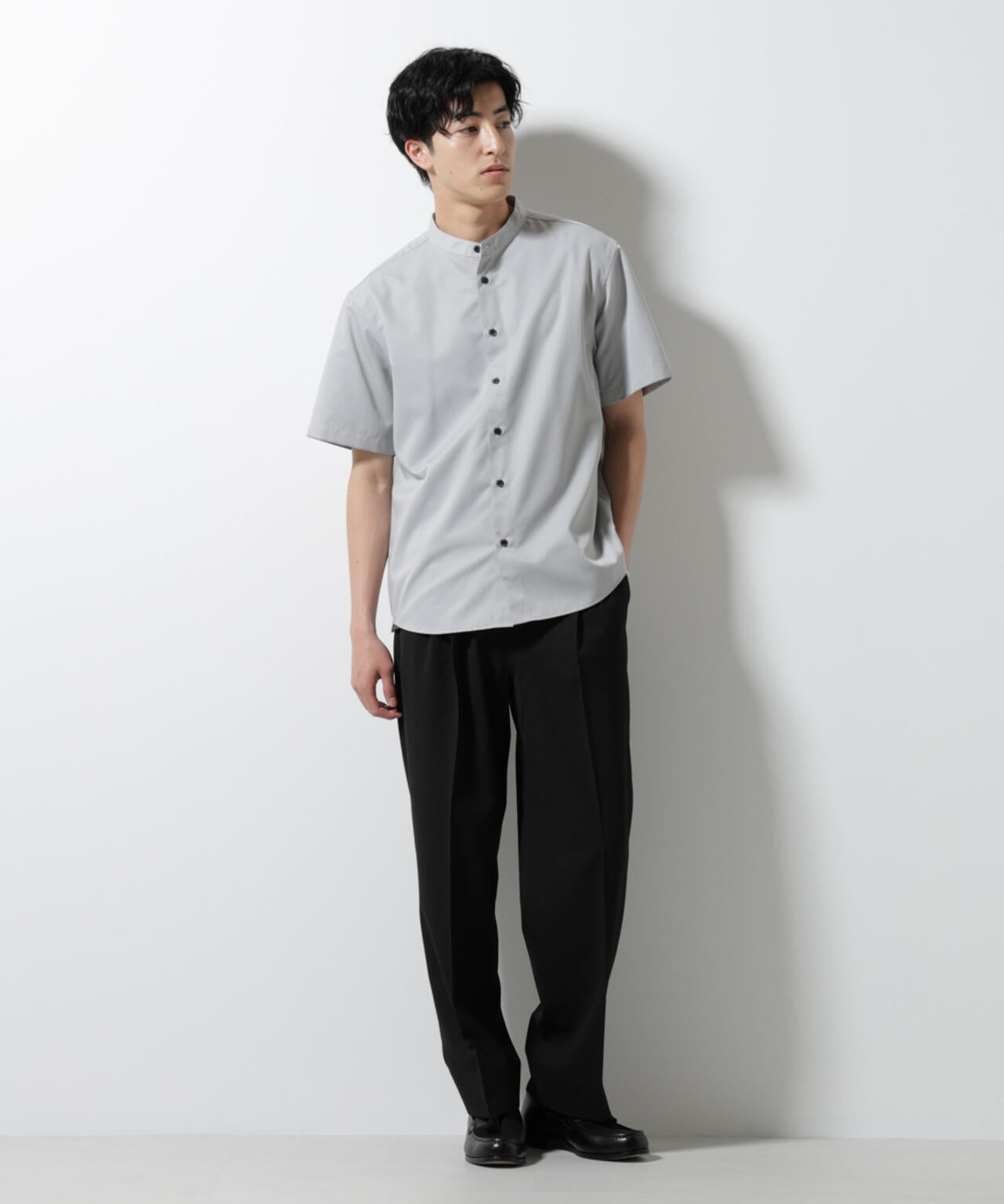 スタンダードバンドカラーシャツ/半袖 6725121228