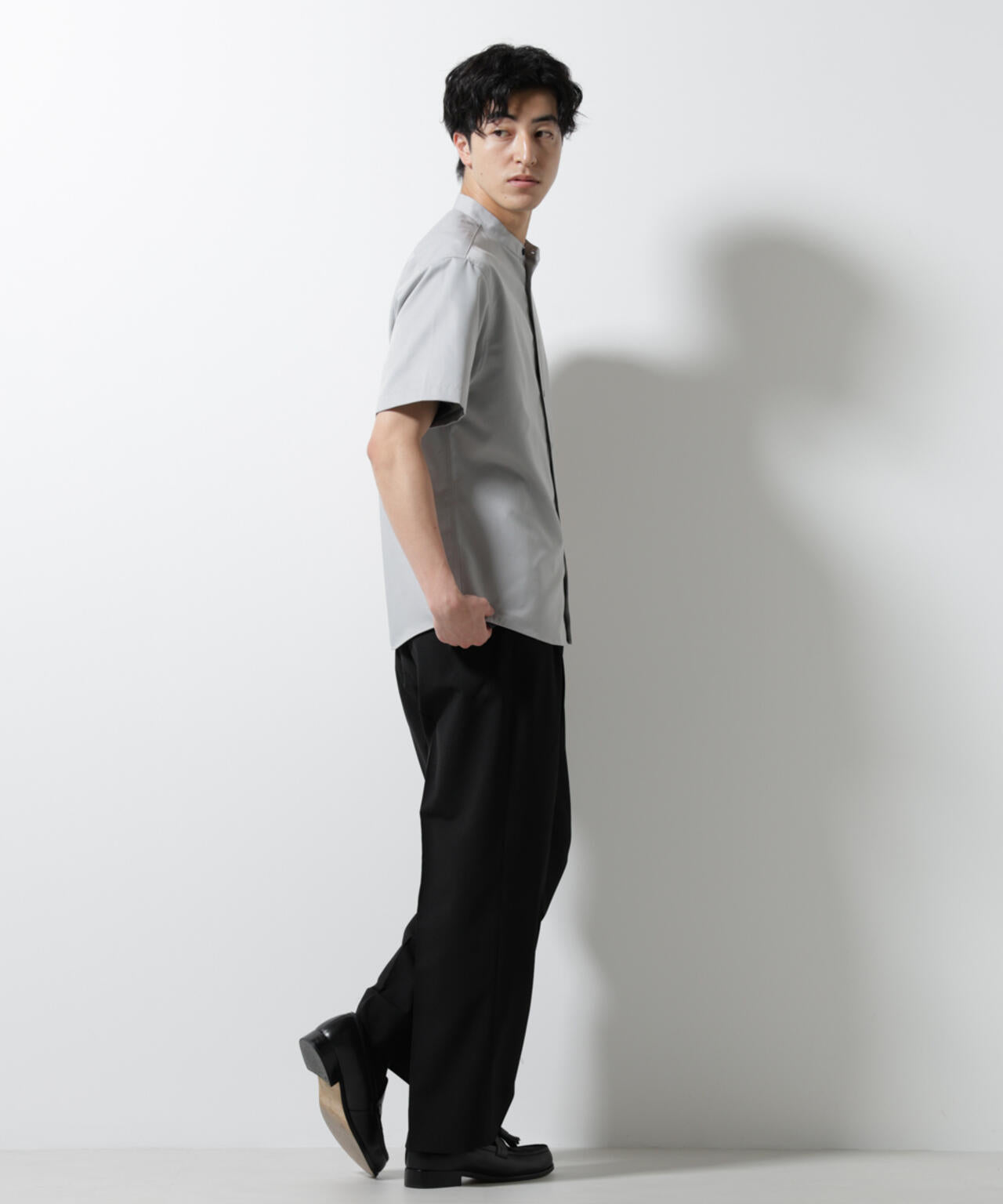 スタンダードバンドカラーシャツ/半袖 6725121228